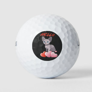 Balles De Golf Citation Rétro Chat Heureux – Routine & Amour