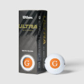 Balles De Golf Citrouille Orange - Monogramme initial (Emballage)