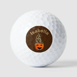 Balles De Golf Citrouille Portant Un Casquette léopard