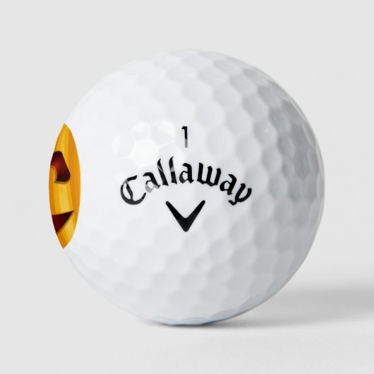 Balles De Golf Citrouille sculpté souriant design Halloween (Logo)