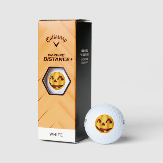 Balles De Golf Citrouille sculpté souriant design Halloween (Emballage)
