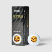 Balles De Golf Citrouille sculpté souriant design Halloween (Emballage)