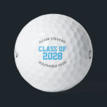 Balles De Golf Clair bleu classique Varsity Graduate Class Cadeau<br><div class="desc">Ce design classique est le cadeau parfait pour une nouvelle gamme ! Personnalisez avec leur nom,  l'école et l'année de fin d'études. Disponible en plusieurs couleurs,  mais n'hésitez pas à demander DM si je peux vous aider à en ajouter d'autres.</div>