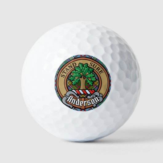 Balles De Golf Clan Anderson Crest sur Tartan (Recto)