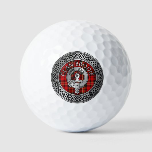 Balles De Golf Clan Brodie Crest & Tartan Knot (Recto)