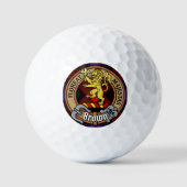Balles De Golf Clan Brown Crest sur Tartan (Recto)