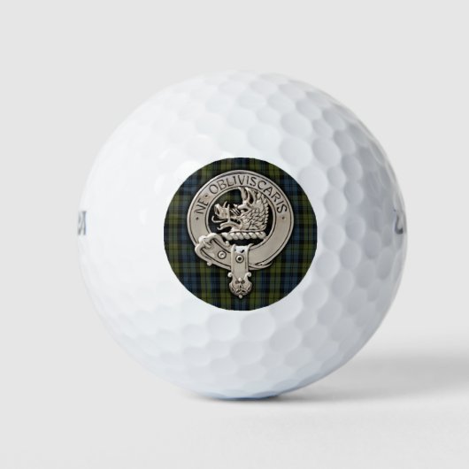 Balles De Golf Clan Campbell Crest & Tartan (Devant)