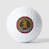 Balles De Golf Clan Crawford Crest sur Tartan (Recto)
