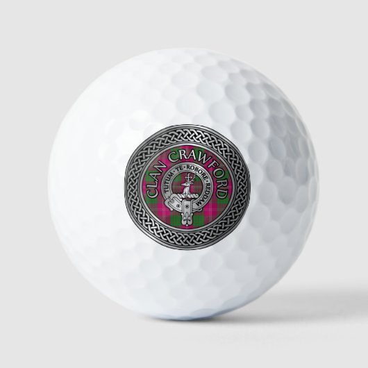 Balles De Golf Clan Crawford Crest & Tartan Knot (Recto)
