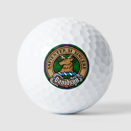 Balles De Golf Clan Davidson Crest sur Tartan (Recto)