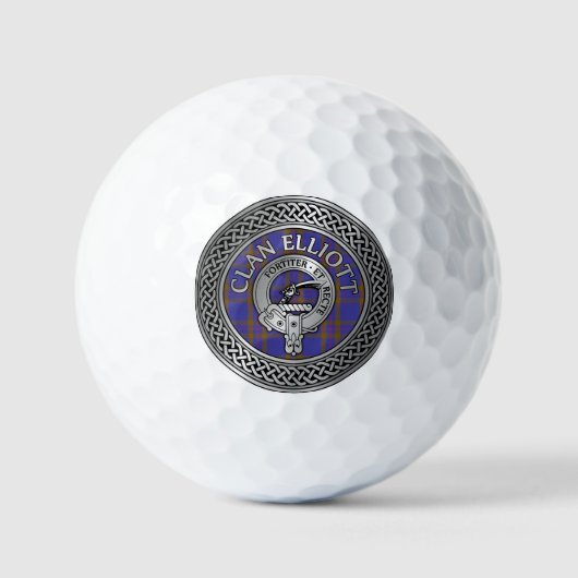 Balles De Golf Clan ELLioTT Crest et noeud tatan (Recto)