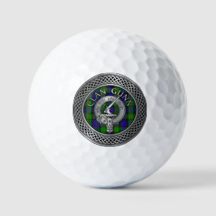 Balles De Golf Clan Gunn Crest & Tartan Knot Golf Balls