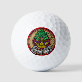 Balles De Golf Clan Hamilton Crest sur Red Tartan (Recto)