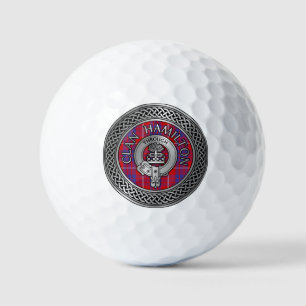 Balles De Golf Clan Hamilton Crest & Tartan Knot Golf Balls