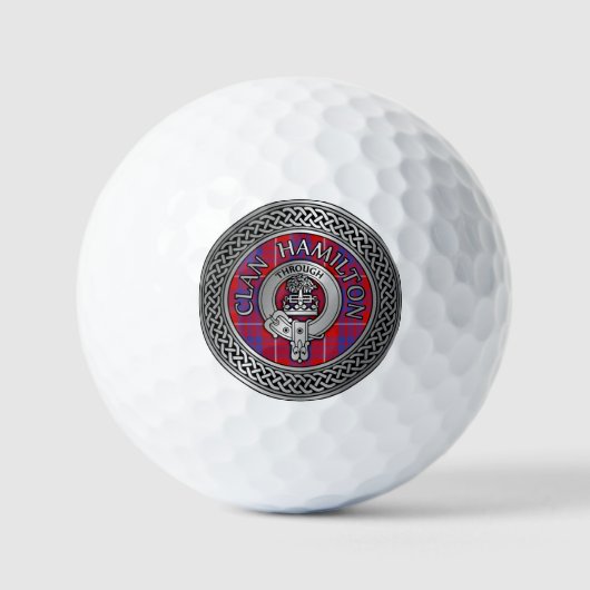 Balles De Golf Clan Hamilton Crest & Tartan Knot Golf Balls (Recto)