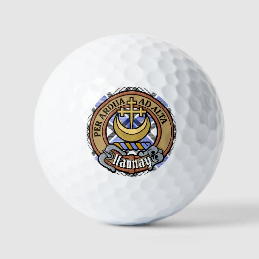 Balles De Golf Clan Hannay Crest sur Tartan (Recto)