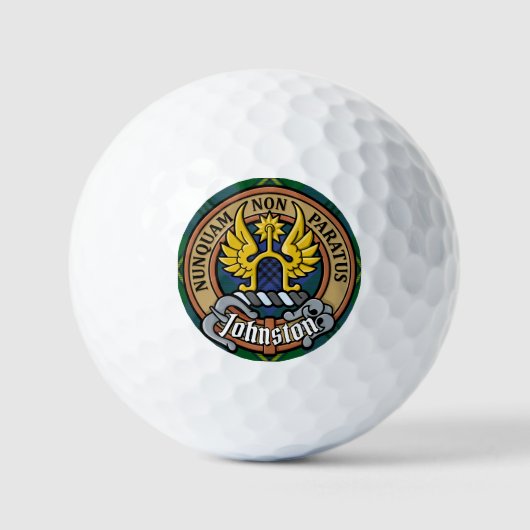 Balles De Golf Clan Johnston Crest sur Tartan (Recto)