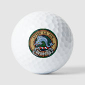 Balles De Golf Clan Kennedy Crest sur Tartan (Recto)