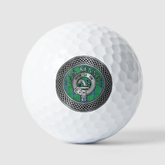Balles De Golf Clan Kennedy Crest & Tartan Knot (Recto)