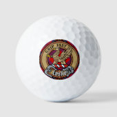 Balles De Golf Clan Leslie Crest sur Red Tartan (Recto)