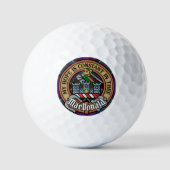 Balles De Golf Clan MacDonald de Clanranald Crest sur Tartan (Recto)