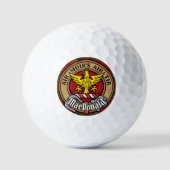 Balles De Golf Clan MacDonald de Keppoch Crest sur Tartan (Recto)