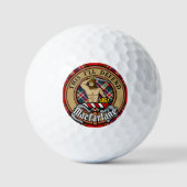 Balles De Golf Clan MacFarlane Crest sur Red Tartan (Recto)