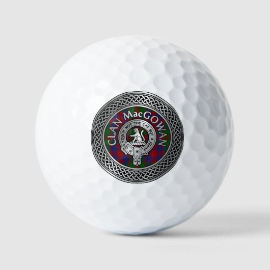 Balles De Golf Clan MacGowan Crest & Tartan Knot (Recto)