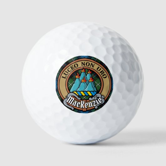 Balles De Golf Clan MacKenzie Crest sur Tartan (Recto)