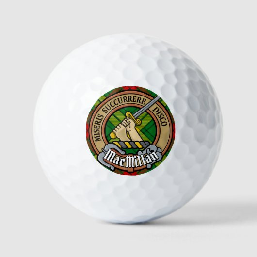 Balles De Golf Clan MacMillan Crest sur Tartan (Recto)