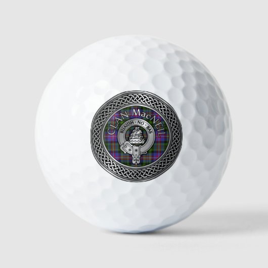 Balles De Golf Clan MacNeil Crest & Tartan Knot (Recto)