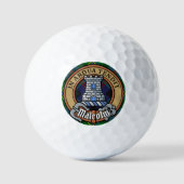 Balles De Golf Clan Malcolm Crest over Tartan (Recto)