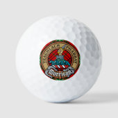 Balles De Golf Clan Morrison Crest sur Red Tartan (Recto)