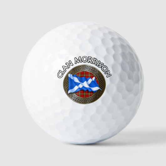 Balles De Golf Clan Morrison Tartan Knot & Drapeau (Recto)