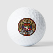 Balles De Golf Clan Robertson Crest sur Tartan (Recto)