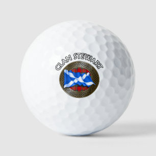 Balles De Golf Clan Stewart Tartan Knot & Flag