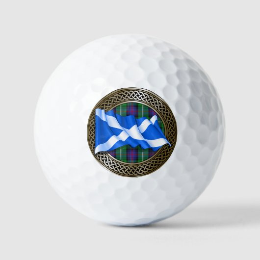 Balles De Golf Clan Sutherland Tartan Knot & Drapeau (Recto)