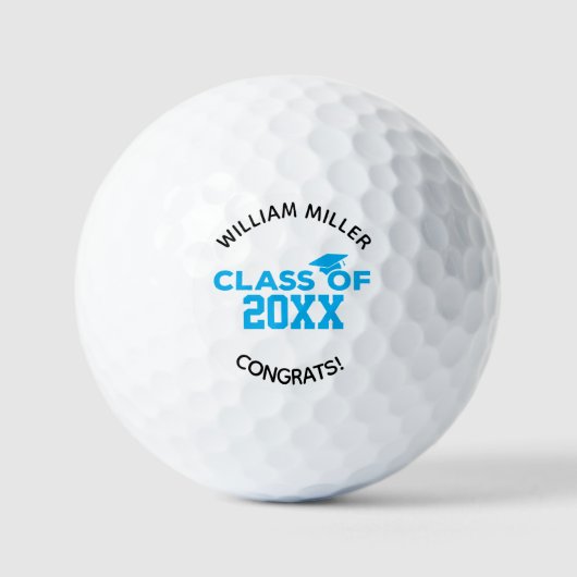 Balles De Golf Classe bleue de 2025 Graduation Custom Nom et text (Recto)