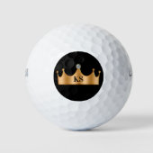 Balles De Golf Classé Monogramme Royal Couronne Bling Golf Balls (Devant)