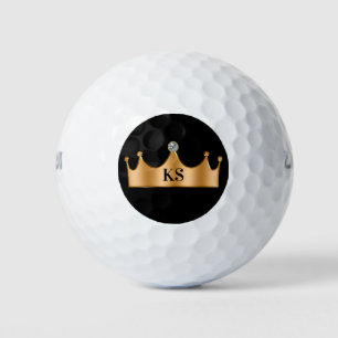 Balles De Golf Classé Monogramme Royal Couronne Bling Golf Balls