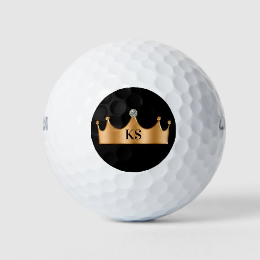 Balles De Golf Classé Monogramme Royal Couronne Bling Golf Balls (Devant)