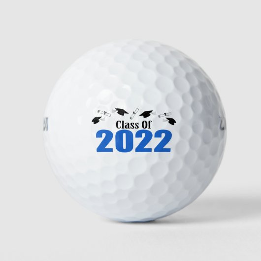 Balles De Golf Classe Of 2022 Caps and Diplomas (Blue) (Devant)