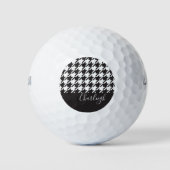 Balles De Golf Classic moderne noir et blanc Houndstooth (Devant)
