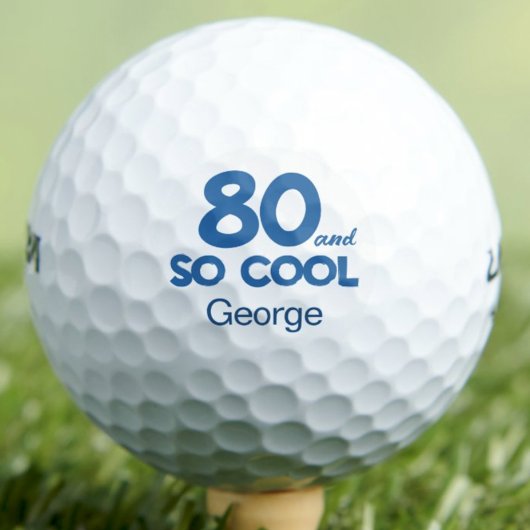 Balles De Golf Classique 80e anniversaire 80 et si cool bleu