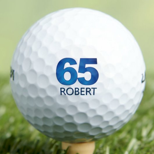 Balles De Golf Classy 65th Birthday - 65 years Blue Age Cadeau