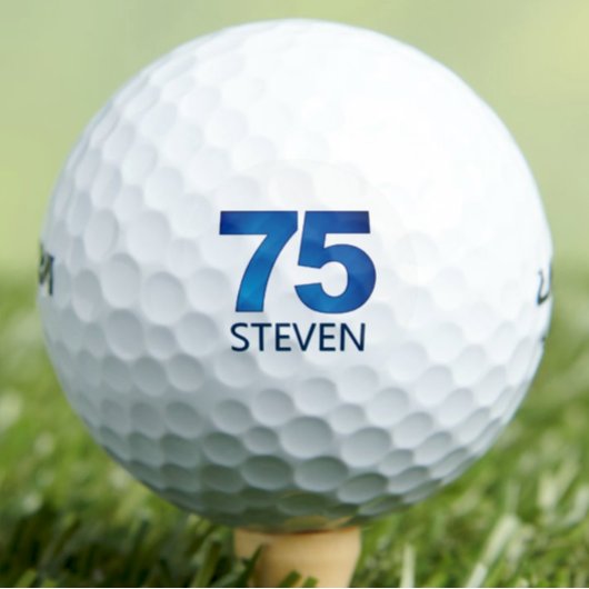 Balles De Golf Classy 75th Birthday - 75 Years Blue Nom Cadeau