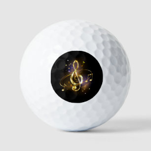 Balles De Golf Clé de sol en or Musique