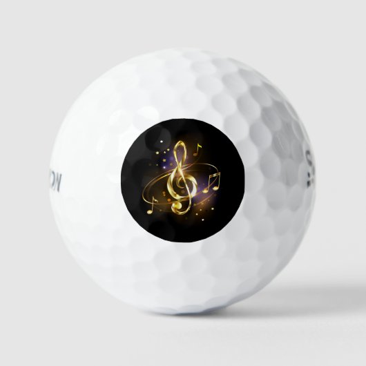 Balles De Golf Clé de sol musicale en or (Recto)