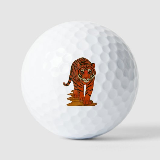 Balles De Golf Cloisonne Art Tiger on the Jungle Path (Recto)