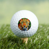 Balles De Golf Close-Up Jaguar Leopard Face with Green Eyes (T-shirt Insitu)